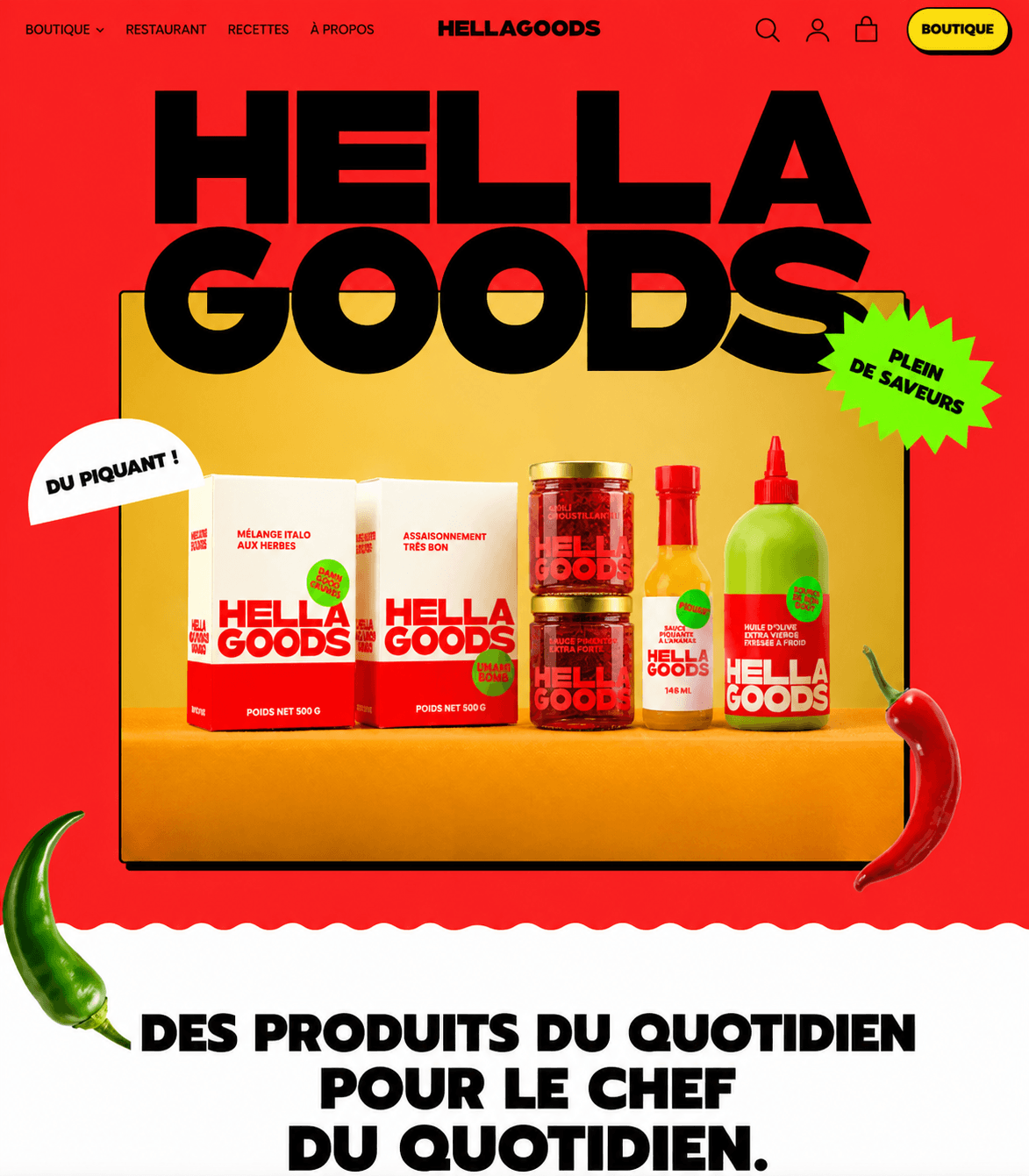 Réalisation boutique Shopify e-commerce